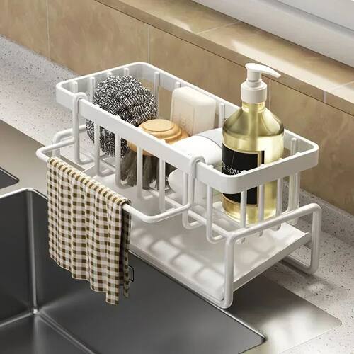 Multifunctional Sponge Rack Drainer Kitchen Shelf Sink Rag D