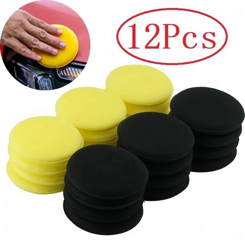 12Pcs Round Car Waxing Polish Wax Foam Sponge High Density A