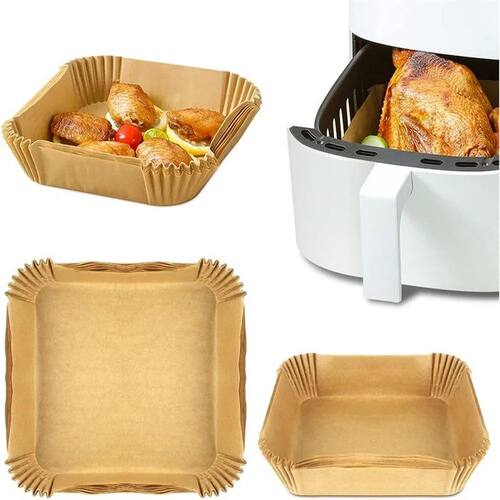 50/100pcs Air Fryer Disposable Paper Square Baking Paper Bar