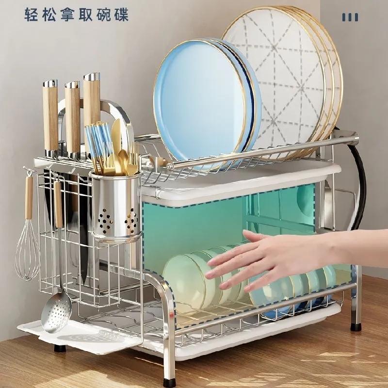 厨房刀架置物架壁挂式台面筷子筒勺子筷子收纳盒沥水刀具一体刀座