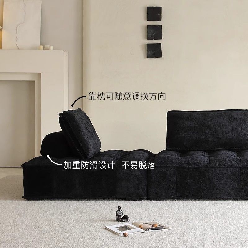 新款原版皮埃蒙特豆腐块布艺单人模块自由组合黑色雪尼尔简约现代