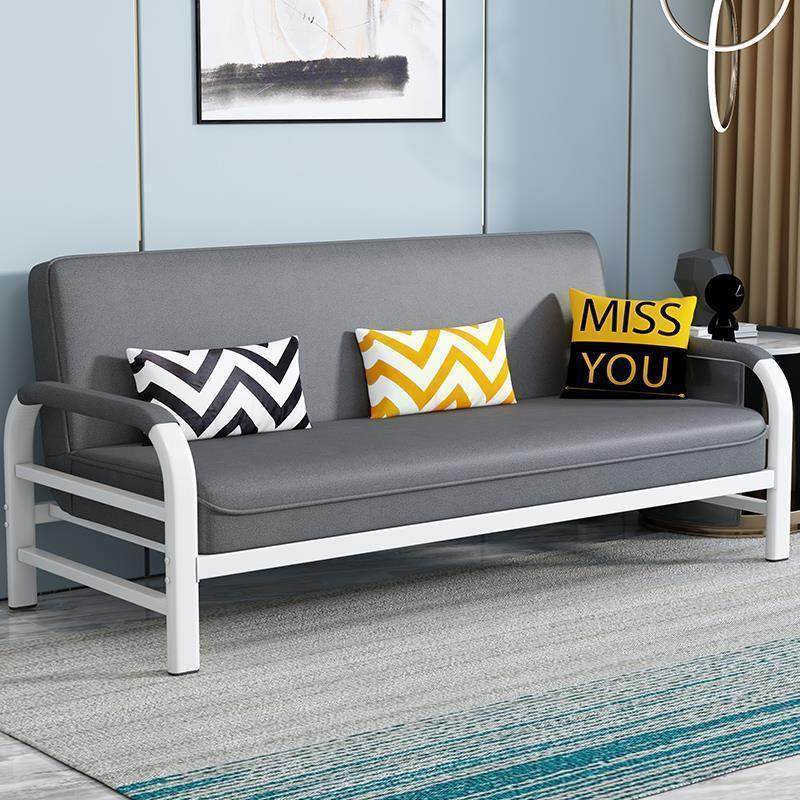布艺沙发床两用客厅多功能简易出租房小户型可折叠卧室铁艺经济