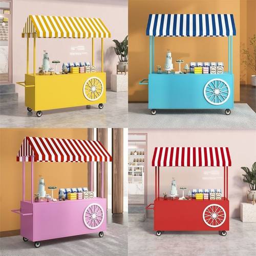 摆摊小推车地摊摊位车夜市集市流动车商业街广场门店外摆推广花车