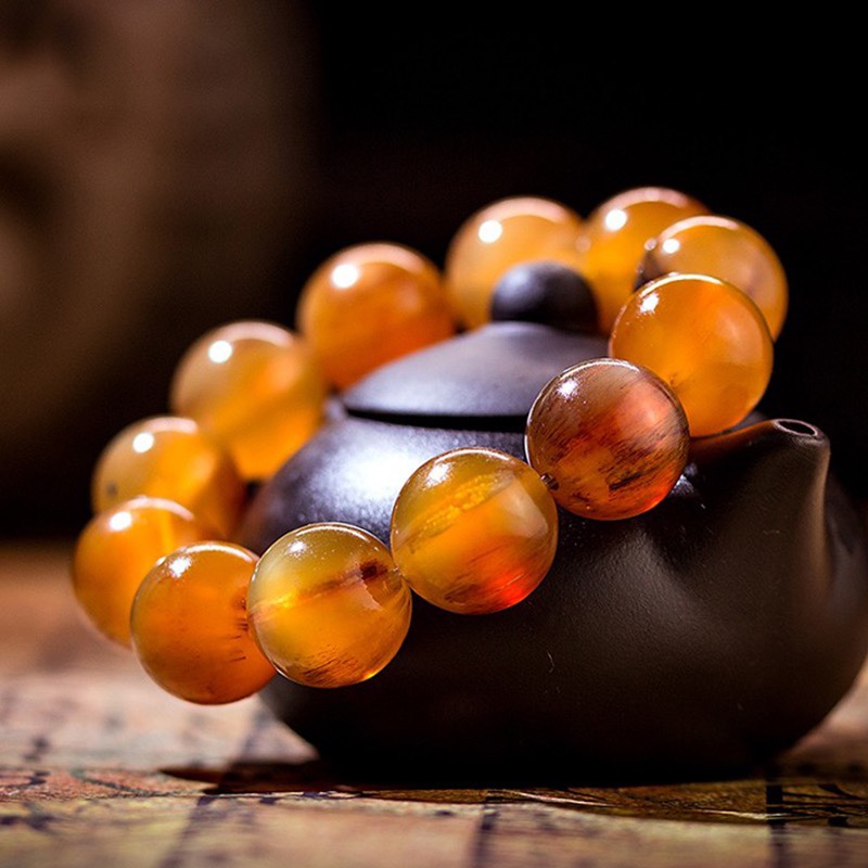 西藏羊角手串18 20天然满血女/男款式佛珠民族风手链文玩佛珠念珠