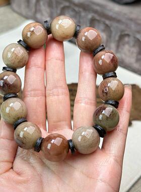 东北王超牛骨串文化蝌蚪纹者骨大M高油高脂密度压手盘玩佛珠文玩