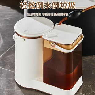 三合一茶水桶干湿分离废水桶垃圾茶渣桶茶水过滤储水桶家用大容量
