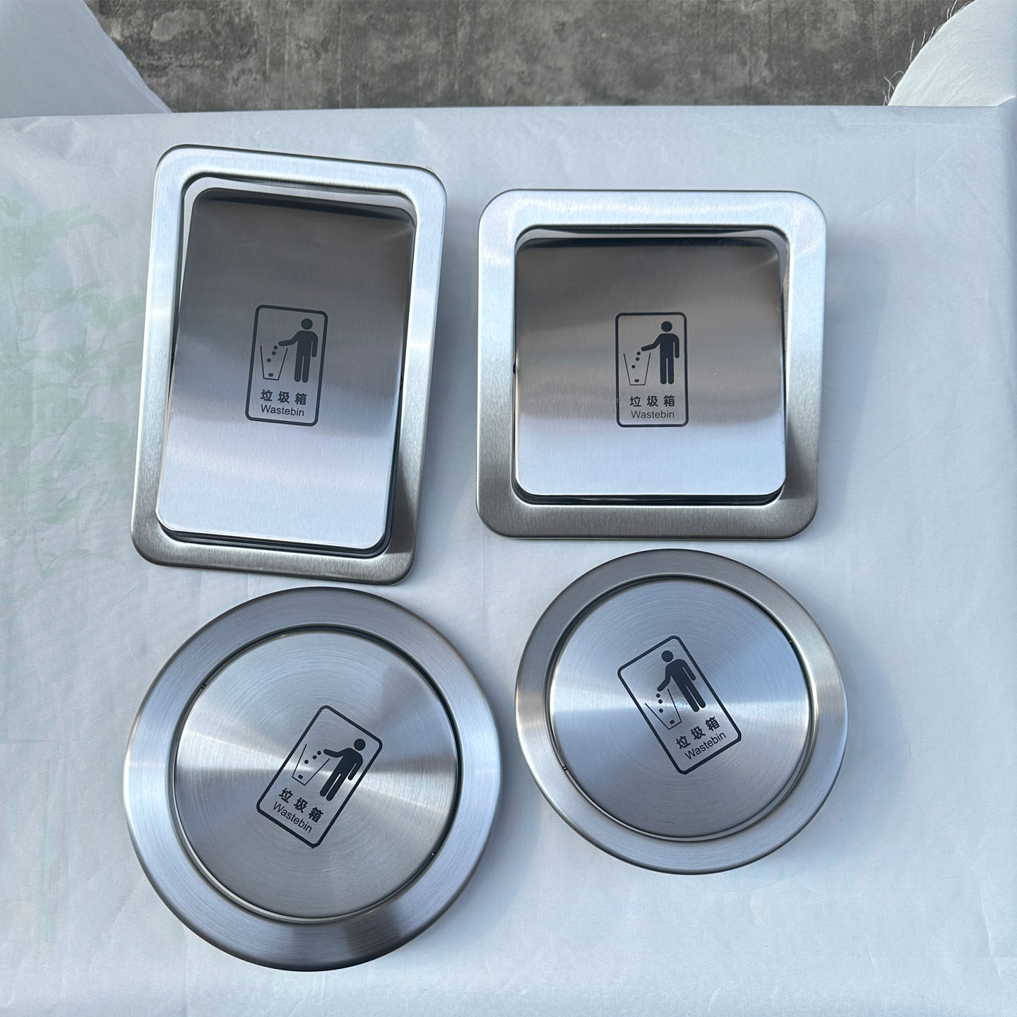304不锈钢台面嵌入式垃圾桶盖子