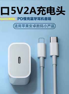C口5V2A充电头PD10W充电器TypeC插口单头套装5伏2安电源适配器适用耳机蓝牙音箱苹果安卓手机通用小功率慢充
