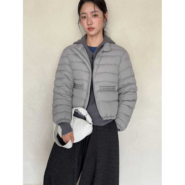 日系设计师topwhit 冬日简约休闲宽松90白鸭绒羽绒服女新款加厚