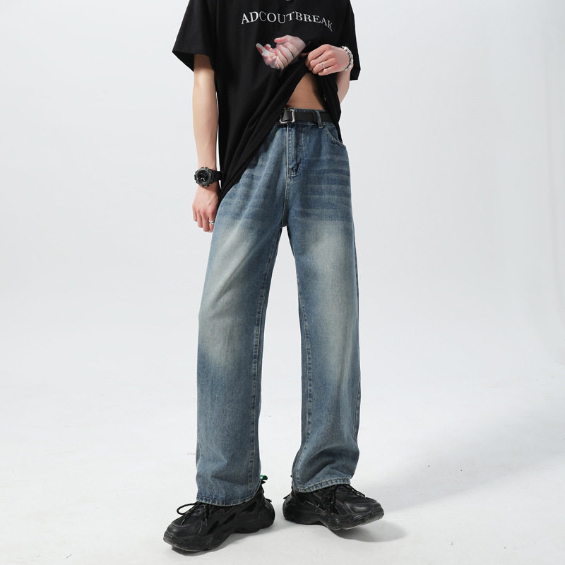 cherry kitty街头潮牌牛仔裤子男夏季日系ins宽松痞帅气学生百搭