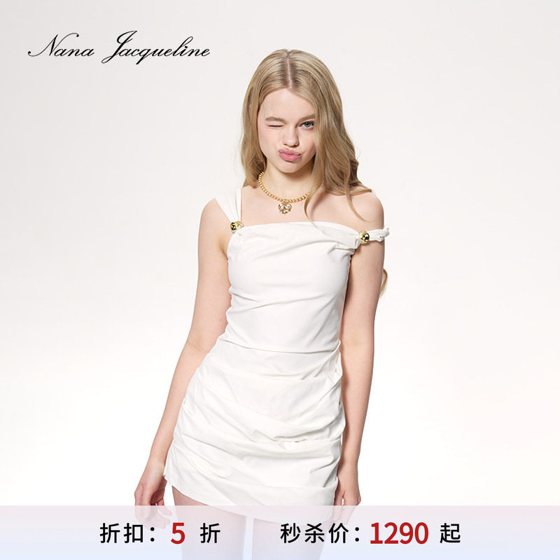 NanaJacqueline收腰抽褶连衣裙图片