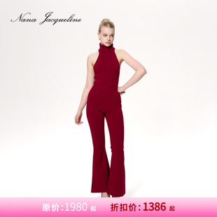 修身 高腰长裤 NanaJacqueline翻折领连体裤 显瘦复古气质 甄选7折