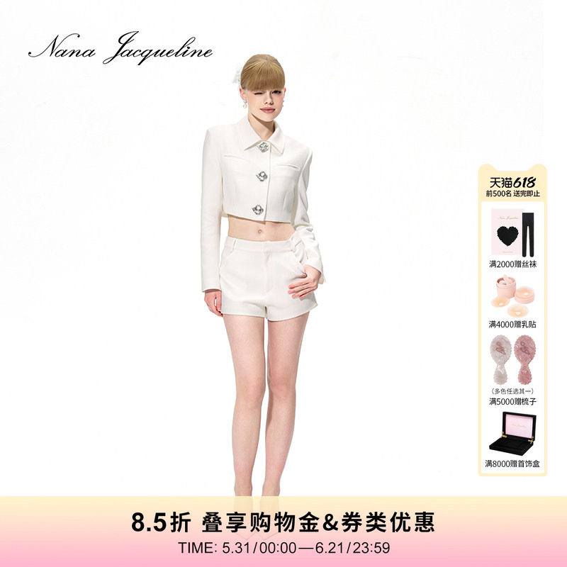 NanaJacqueline肌理感高腰短裤女新款日常休闲高级感百搭气质下装