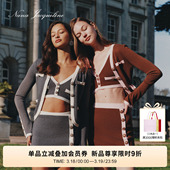 新款 套装 经典 三件套女复古千金撞色开衫 针织衫 NanaJacqueline春季