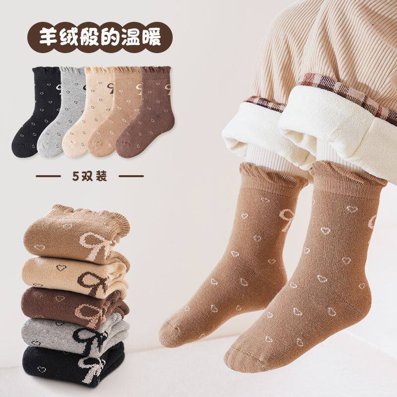 儿童袜子软毛圈袜加厚秋