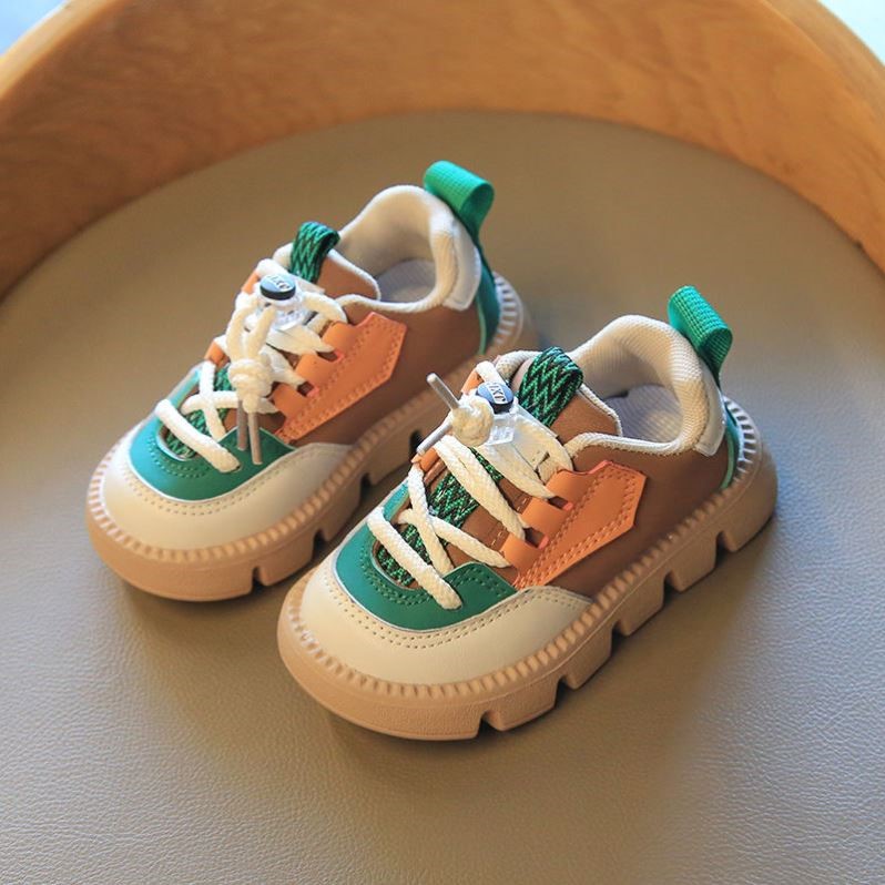 儿童板鞋休闲 ??鞋老爹鞋单鞋软底女童男童透气防滑时尚春秋款高