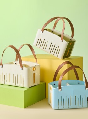 洗澡浴筐可携式手提篮子可折叠旅行出差洗浴收纳篮浴室沥水洗漱篮