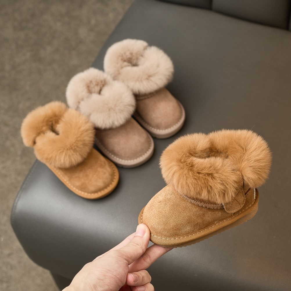 婴儿雪地靴冬季款宝宝学步鞋1一2岁男小童加绒加厚冬鞋女童大棉鞋