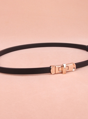 连衣裙腰带女士高级感装饰锁扣新款细腰封可调节黑色收腰百搭皮带