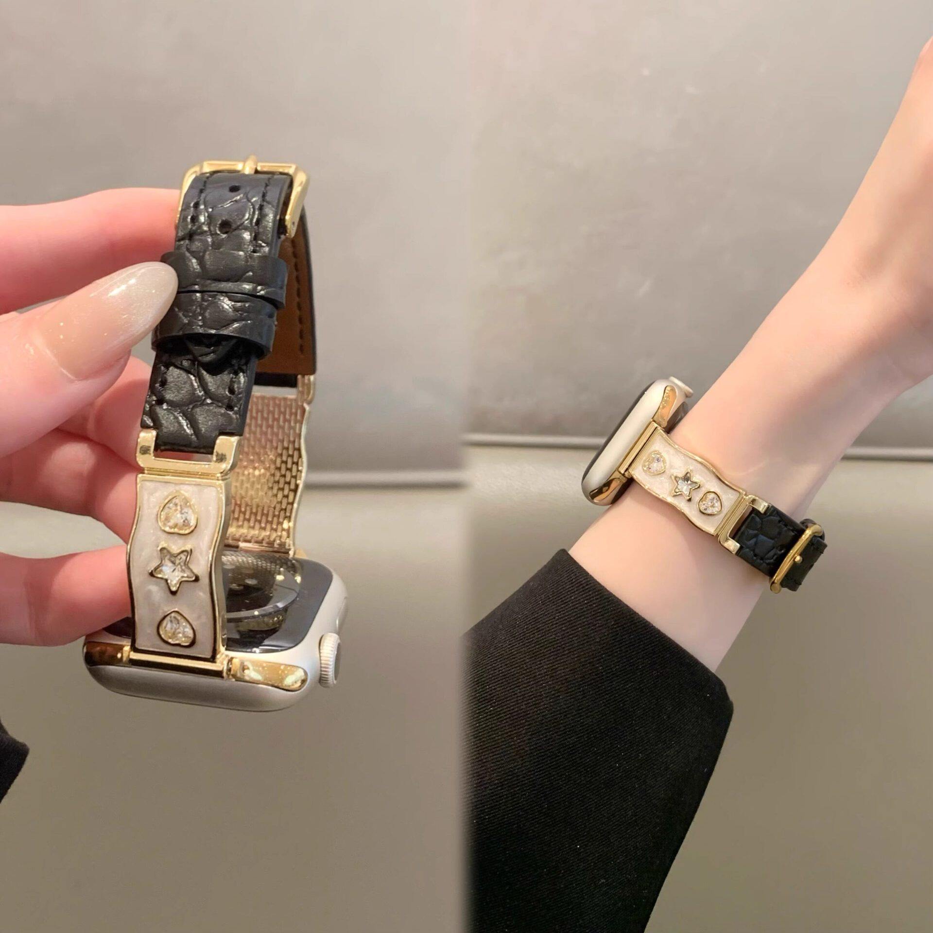 小蛮腰金属真皮iwatch11表带女适用S10苹果手表带applewatch987se