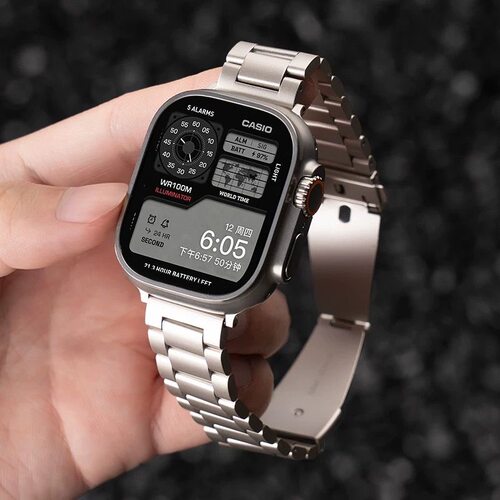适用iwatchS11表带苹果手表带applewatch10金属不锈钢S9男女高级