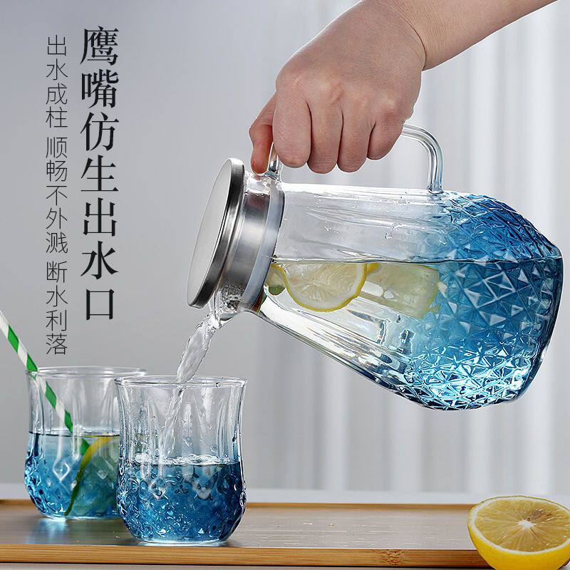 新款大容量耐热玻璃冷水