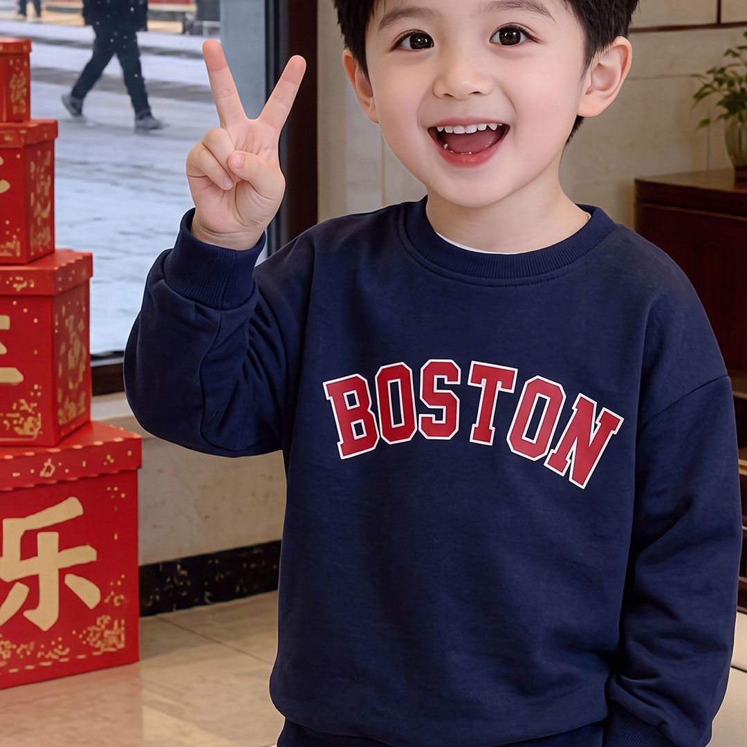 儿童春季新款韩版卫衣棉质中大童洋气百搭上衣男童时尚