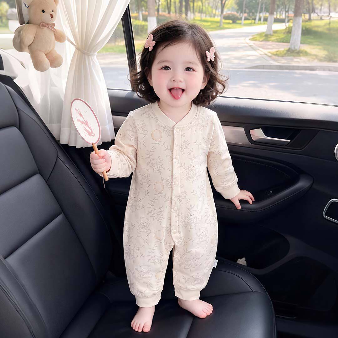 婴儿衣服棉质a类爬服哈衣新生幼儿春秋无骨连体衣宝宝睡衣休闲