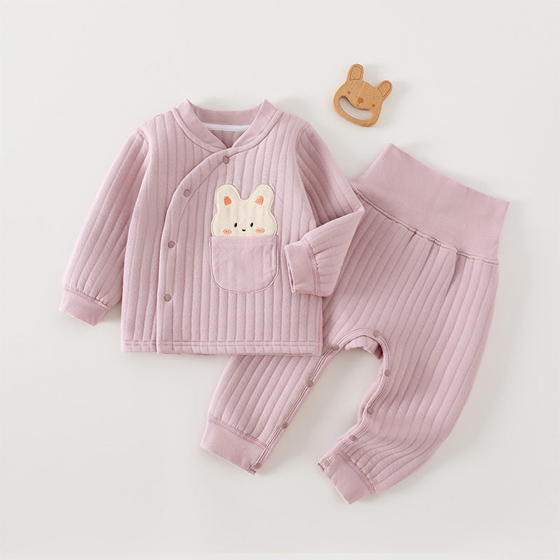 新生婴儿内衣套装秋冬宝宝套高腰护肚薄棉衣无骨和尚服春秋夹棉厚