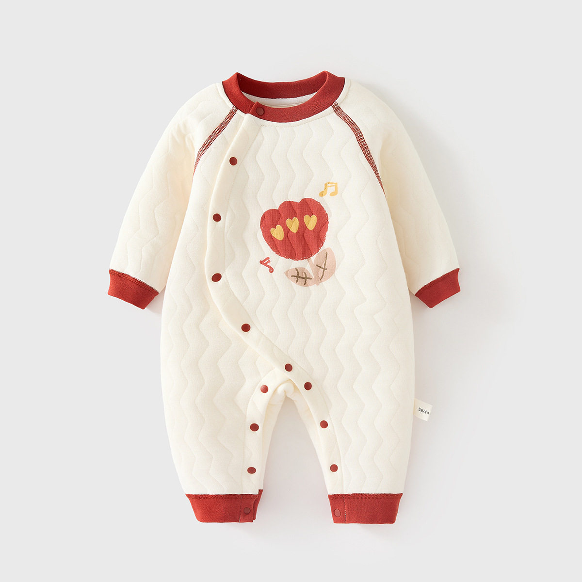 婴儿连体衣秋冬装保暖夹棉新生儿衣服宝宝空气棉哈衣套装加厚秋装