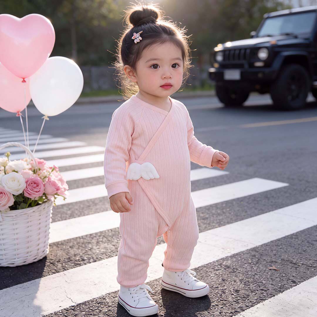 新生儿连体衣秋款纯棉Aa类婴儿衣服爬服宝宝睡衣家居服蝴蝶衣软萌