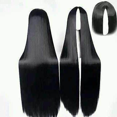 外贸假发中分长直发1米黑色动漫COS古装发型厂家直销亚马逊