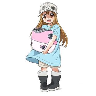 血小板cosplay 长直发尾微卷假发假毛厂家现货动漫工作细胞