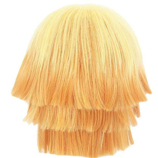 鬼灭之刃我妻善逸cos假发 黄色渐变橘色翻翘 cos假发471B