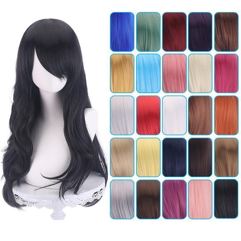 COS动漫假发欧美万用多色70cm长卷发微卷发cosplay厂家直销