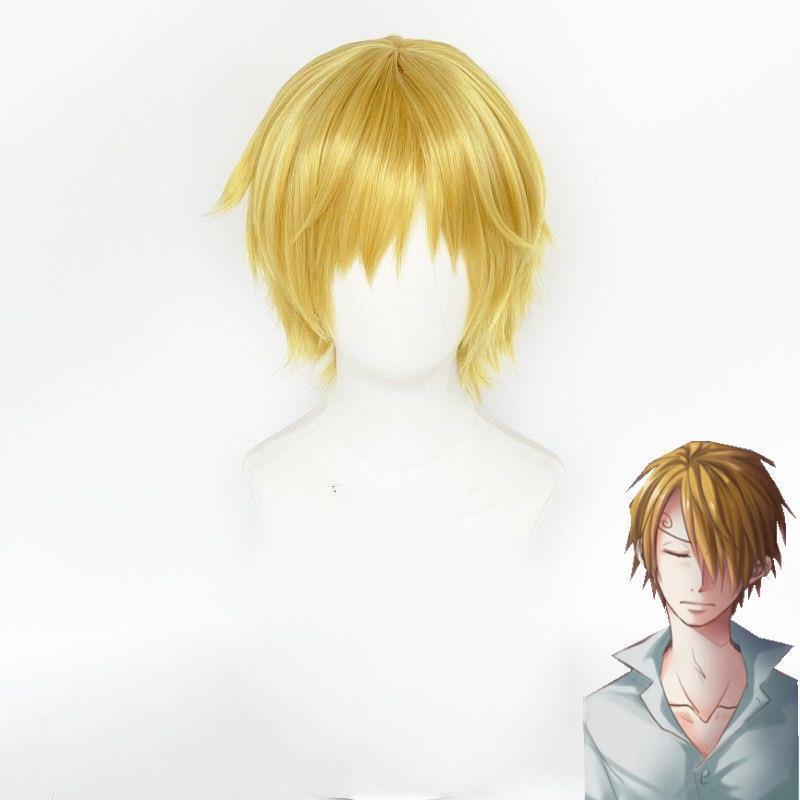 海贼王 sanji 山治 cos 假发 金色翻翘仿真 短发 cosplay