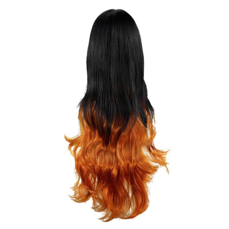 鬼灭之刃 灶门祢豆子 cos假发 染色版卷发  cosplay假发外贸热销