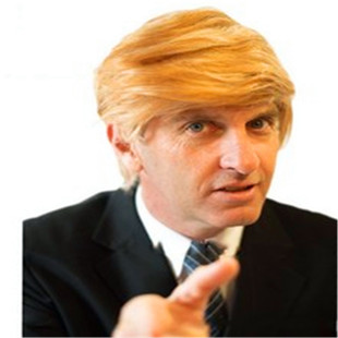 欧美川跨境普假发金色总唐纳德统发型男士假发全头套扣子网高温丝