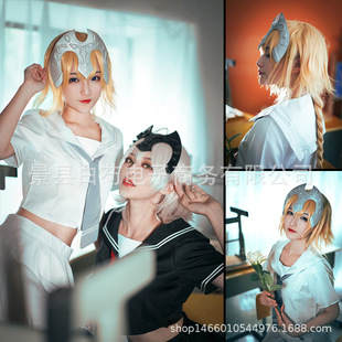 FateGrandOrder黑贞德cosplay服白贞德假发头饰JK水手服制服现货
