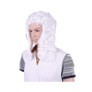 厂家生产 律师假发帽白色螺旋卷假发法官COS动漫头套假发 外贸男