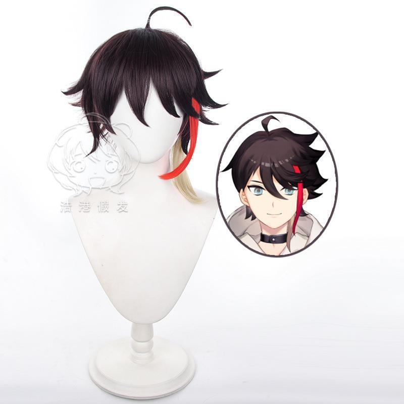 虚拟偶像主播 vtuber 彩虹社 三枝明那 cos假发 红色挑染