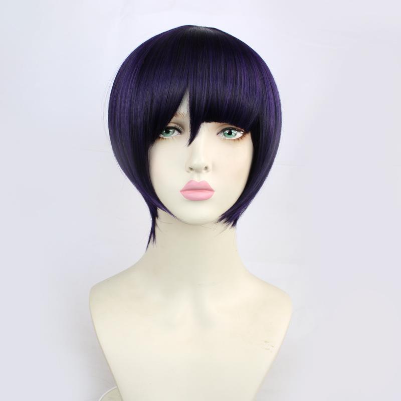 原cos神假发莫娜假发星天水镜神秘占星术士 黑紫色双马尾假发