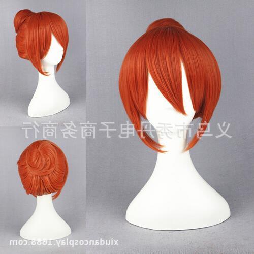 秀丹 银魂 神乐 橘红色 cosplay假发 动漫假发 051A