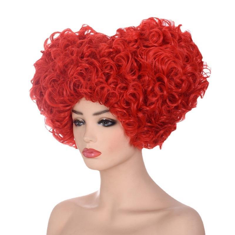 爱丽丝梦㳺仙境2红皇后 镜中奇遇女巫 红桃皇后 cosplay 动漫假发