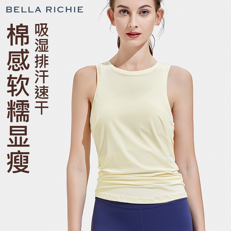 速干透氣棉感無袖T恤瑜伽服上衣