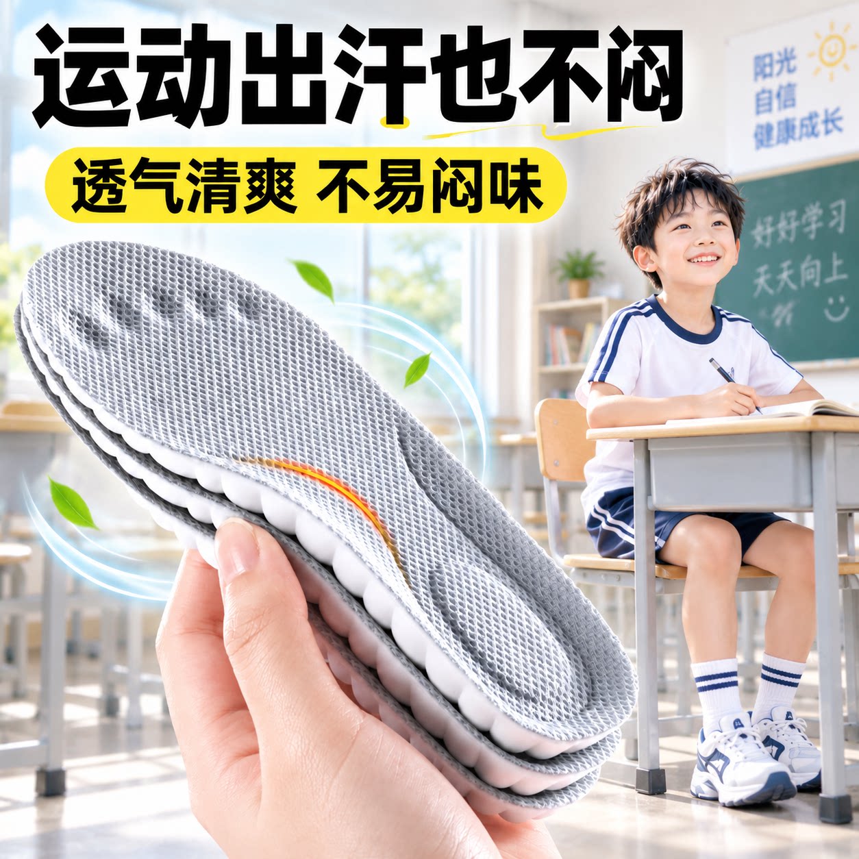 儿童运动鞋垫减震防痛吸汗防臭