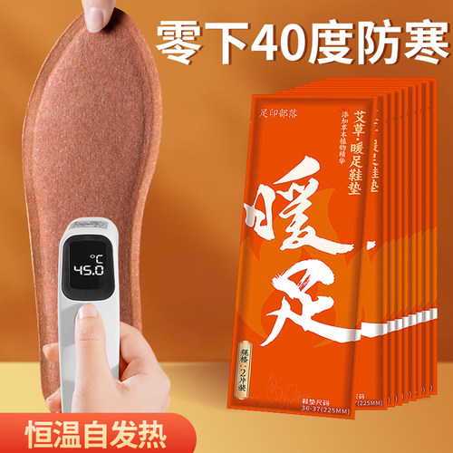 冬季艾草自发热鞋垫男加绒女发热