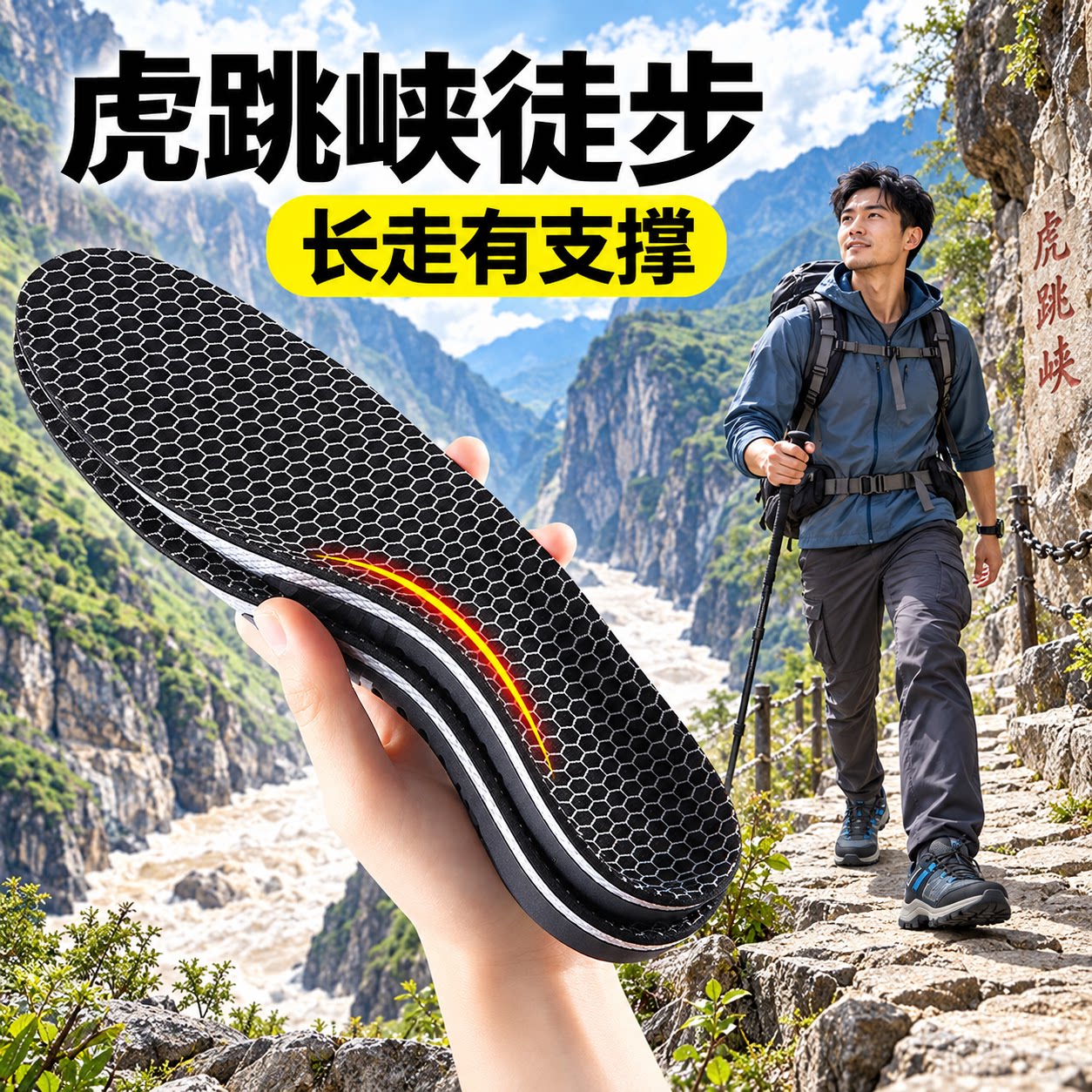 足弓支撑徒步鞋垫久站不累不闷脚