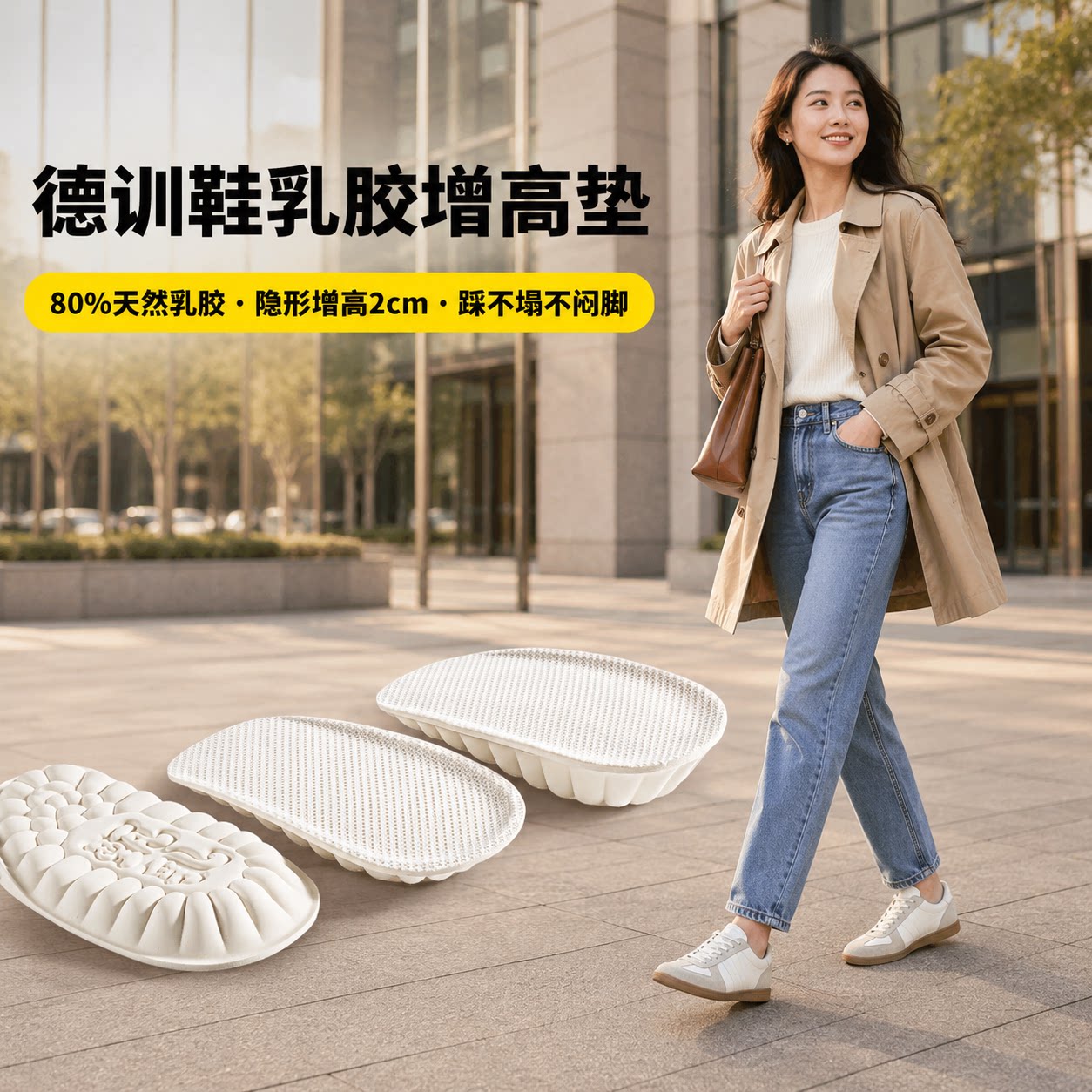 泰国天然乳胶久站不累脚增高垫