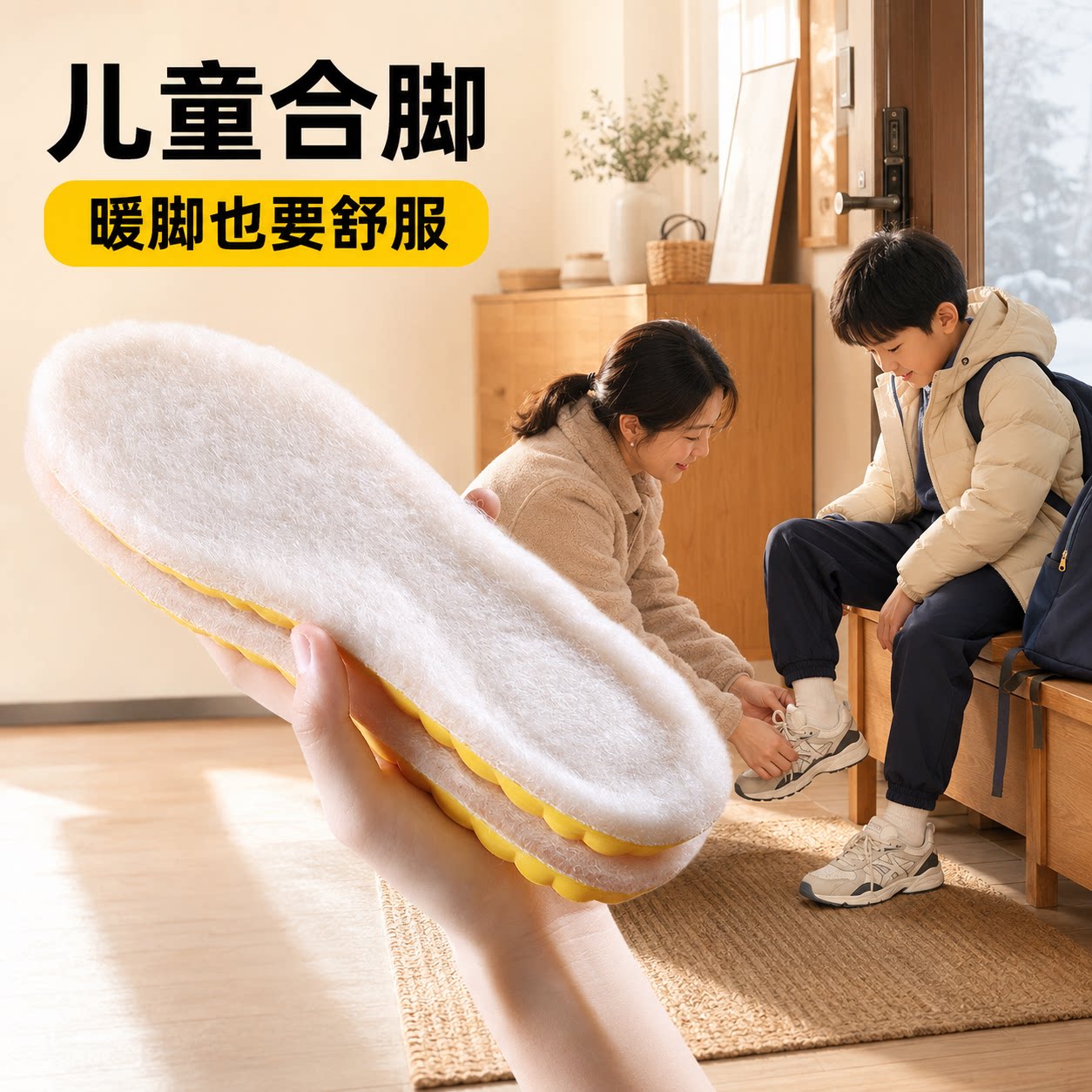 羊毛保暖鞋垫女新款冬季加绒加厚棉软底舒适运动气垫减震防臭男士